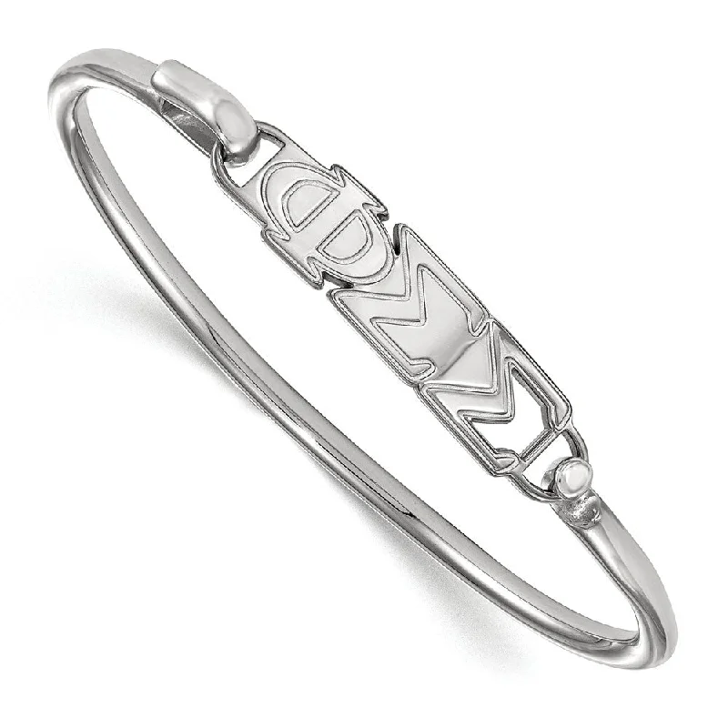 Sterling Silver Phi Sigma Sigma Small Clasp Bangle - 8 in.