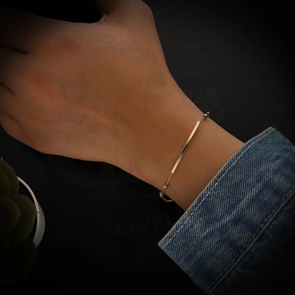 Tri Tone Gold Beads Bracelet 18KT - FKJBRL18K5480