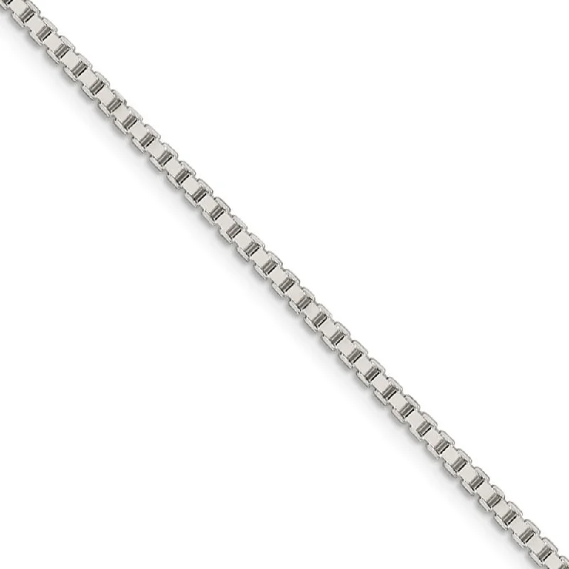 1.9mm, Sterling Silver, Solid Box Chain Bracelet