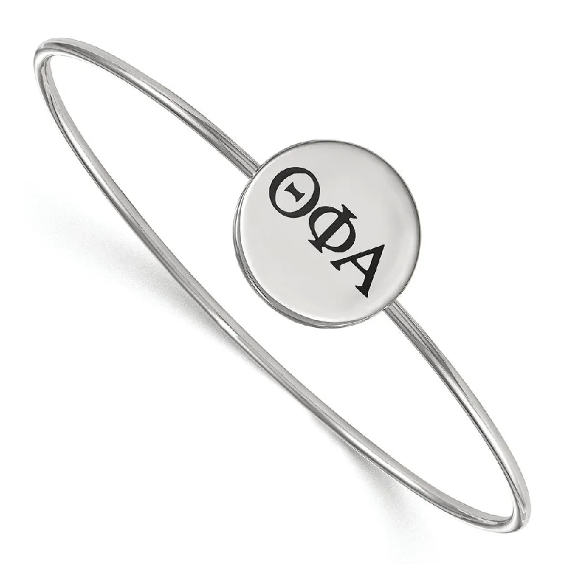 Sterling Silver Theta Phi Alpha Enamel Bangle - 7 in.