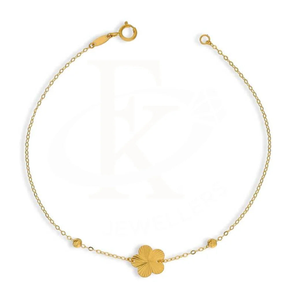 Gold Flower Shaped Bracelet 21KT - FKJBRL21K2941