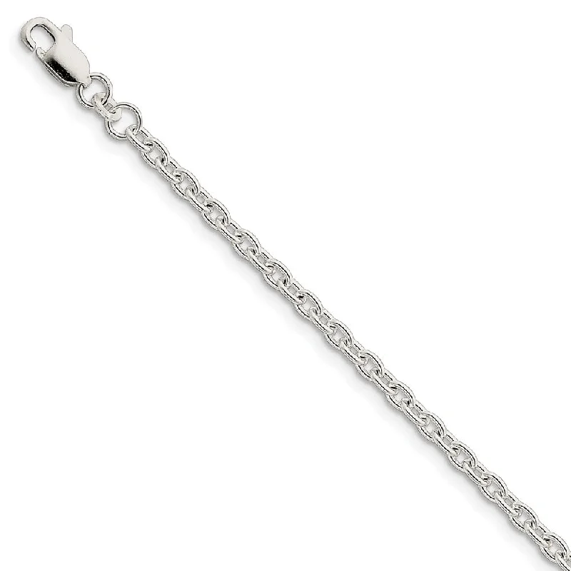 3.5mm, Sterling Silver Classic Solid Cable Chain Bracelet