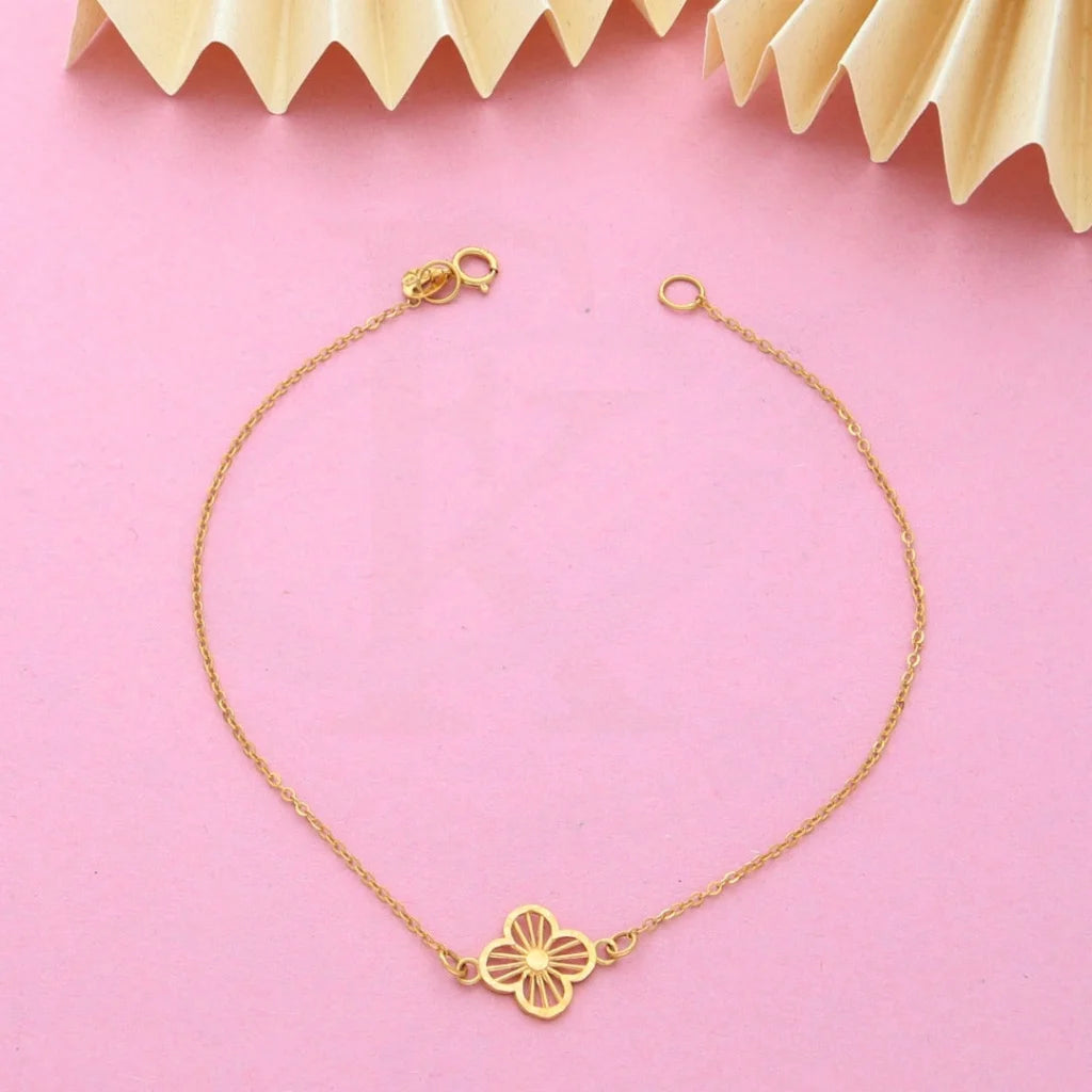 Gold Flower Shaped Bracelet 21KT - FKJBRL21K7809