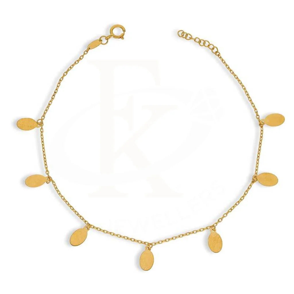 Gold Hanging Oval Shaped Bracelet 21KT - FKJBRL21K2951