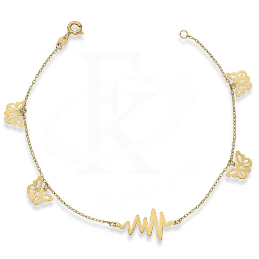 Gold Heartbeat and Butterfly Bracelet 18KT - FKJBRL18K2992