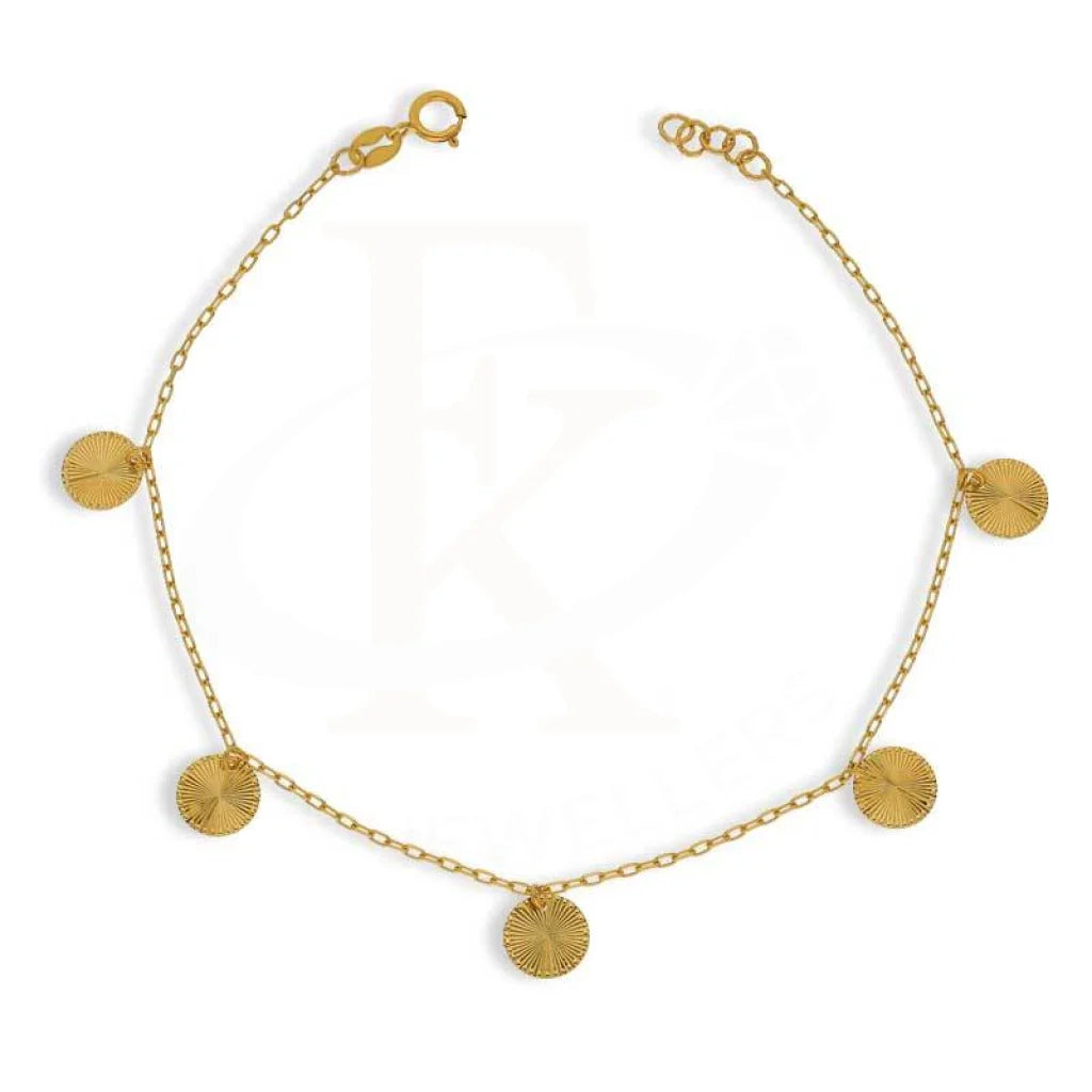 Gold Hanging Round Shaped Bracelet 21KT - FKJBRL21K2952