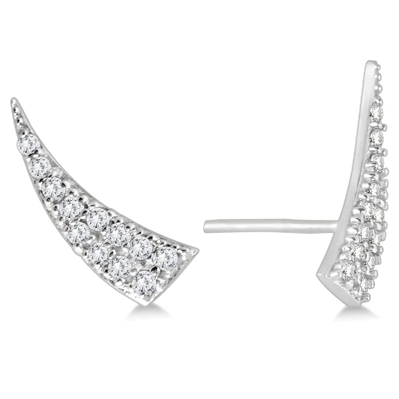 Marquee 1/4 Carat TW Diamond Climber Earrings in 14K White Gold