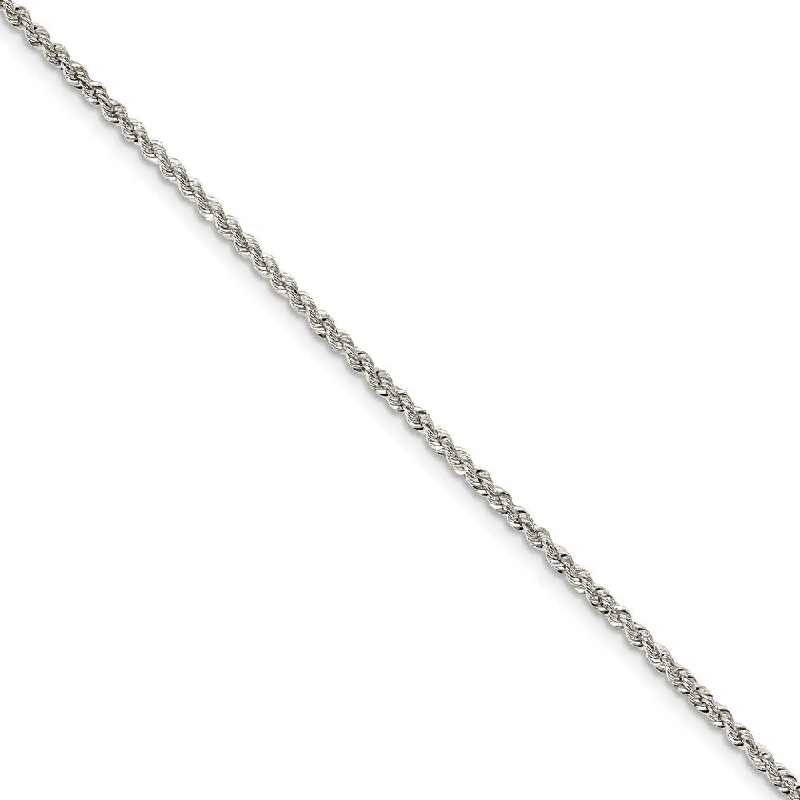 2.25mm Sterling Silver Classic Solid Rope Chain Bracelet