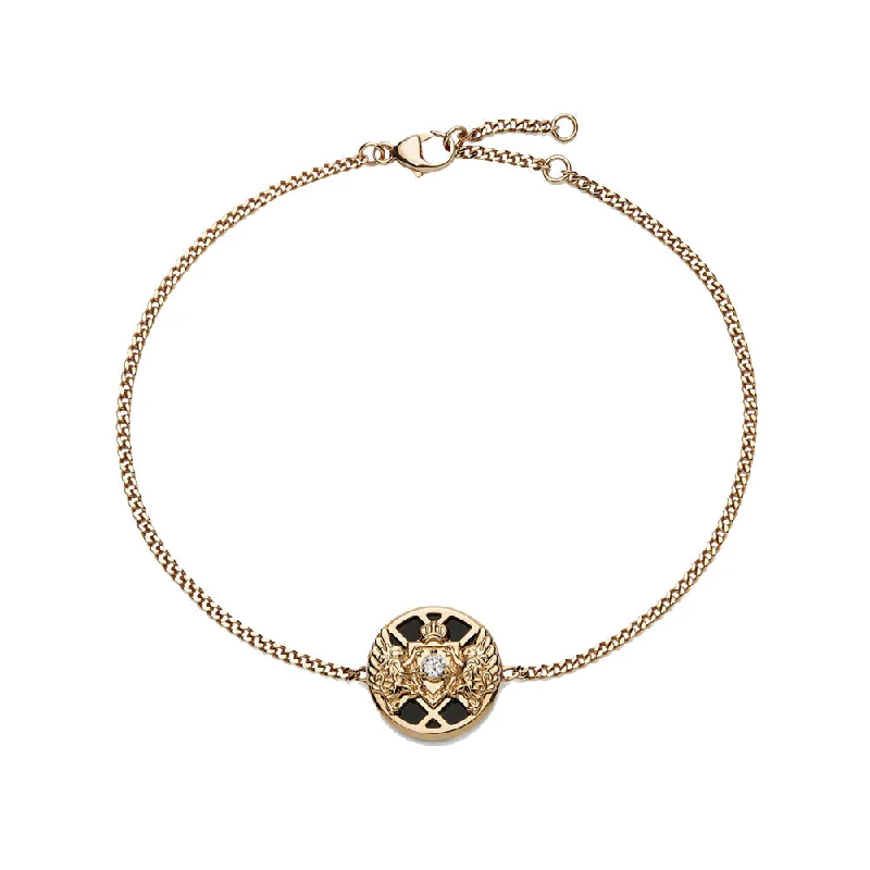 Balmain 18K Yellow Gold Emblem Chain Bracelet