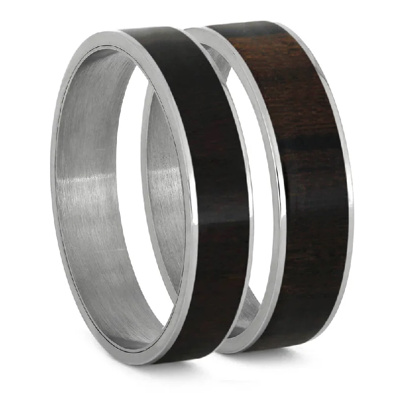 Ziricote Wood Inlay Components for Modular Rings