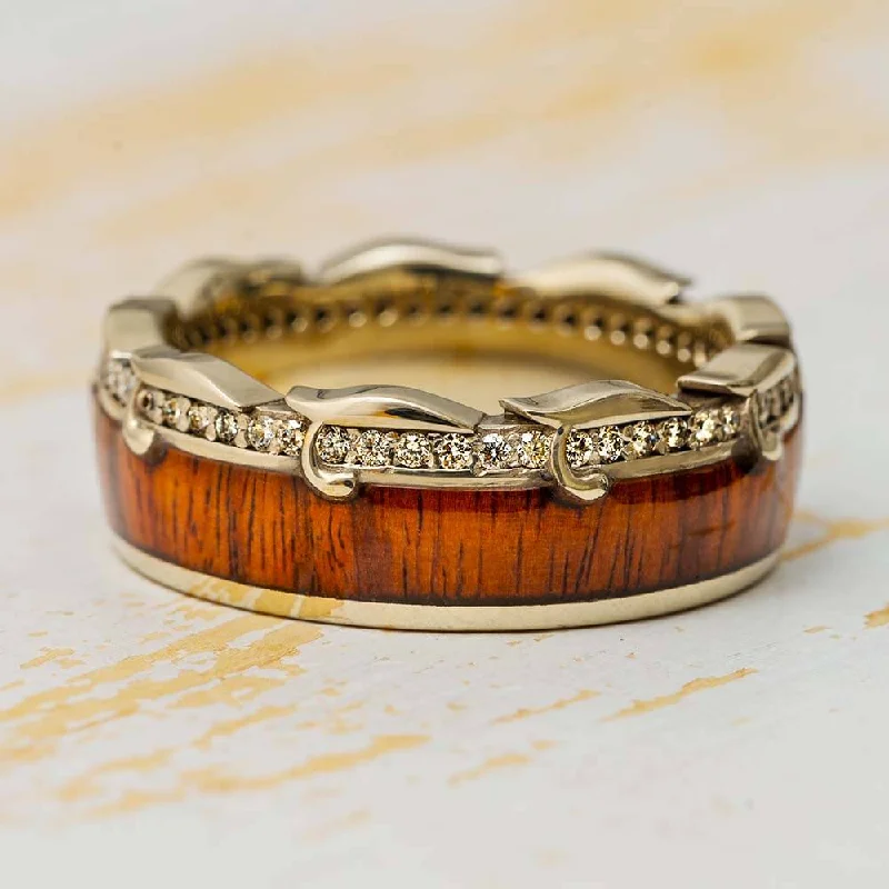 Diamond Eternity Wedding Band in Gold, King Wood Ring