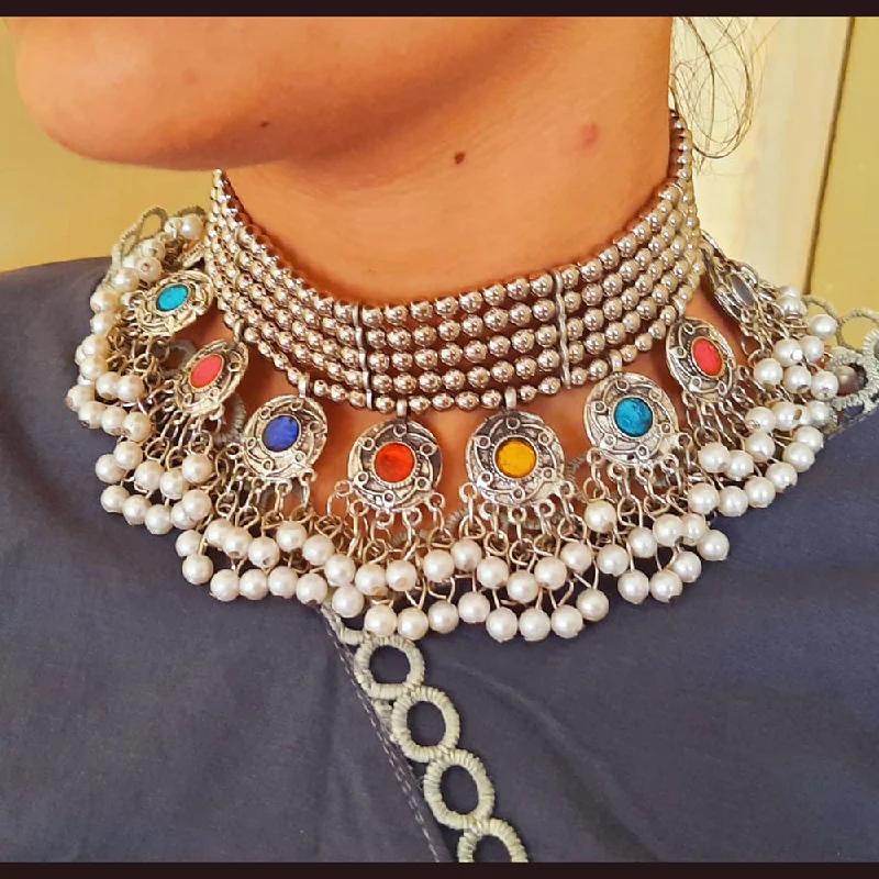 Manisha Jewellery Oxidised Choker Necklace Set