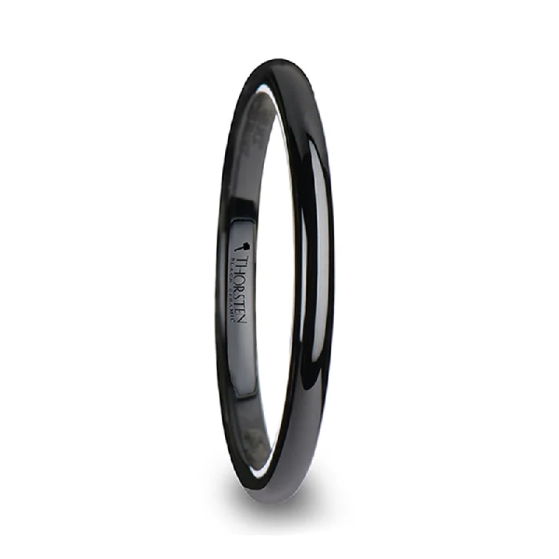 Black Ceramic "Laureen" Ring