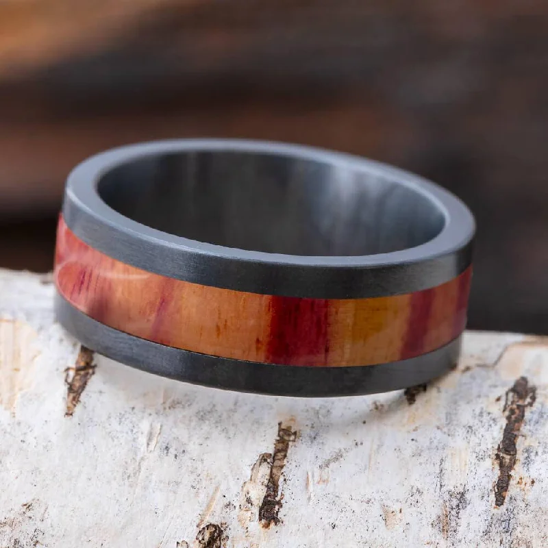 Tulipwood & Zirconium Wedding Band