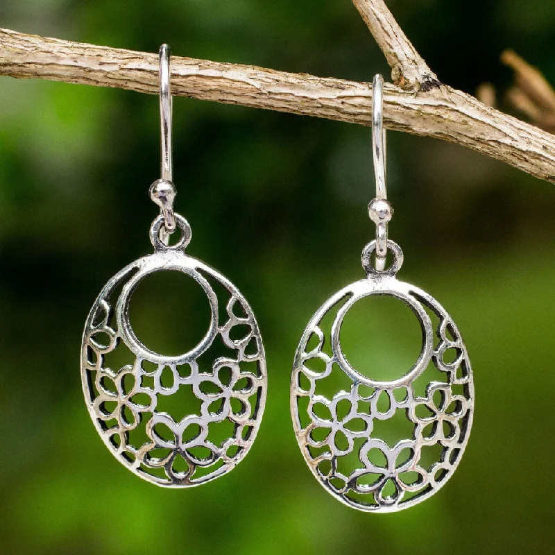 Sterling Silver 'Blooming Trance' Earrings (Thailand)