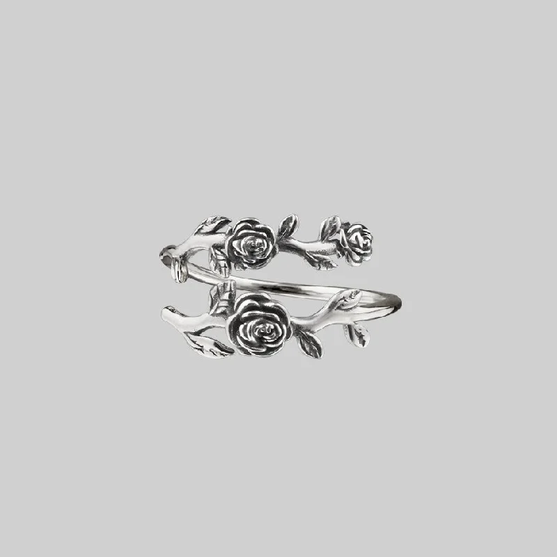 DAMASK. Rose Foliage Wrap Ring - Silver