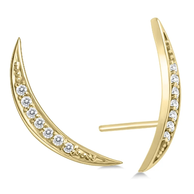 Marquee 1/8 Carat TW Diamond Climber Earrings Set in 14K Yellow Gold