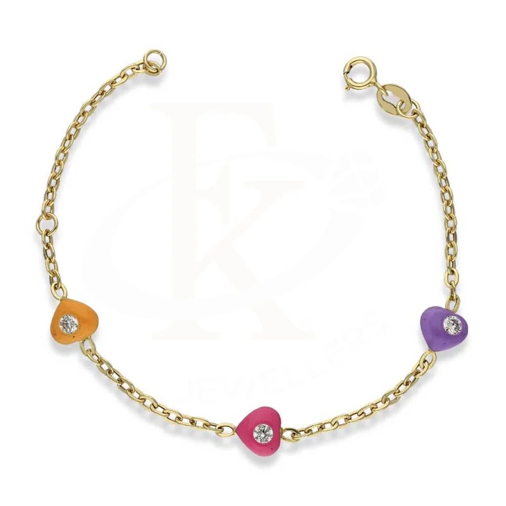 Gold Heart Shaped Baby Bracelet 18KT - FKJBRL18K2984