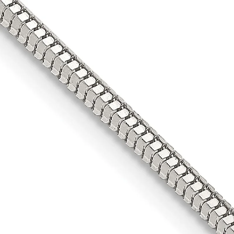 2mm Sterling Silver Diamond Cut Solid Round Snake Chain Bracelet