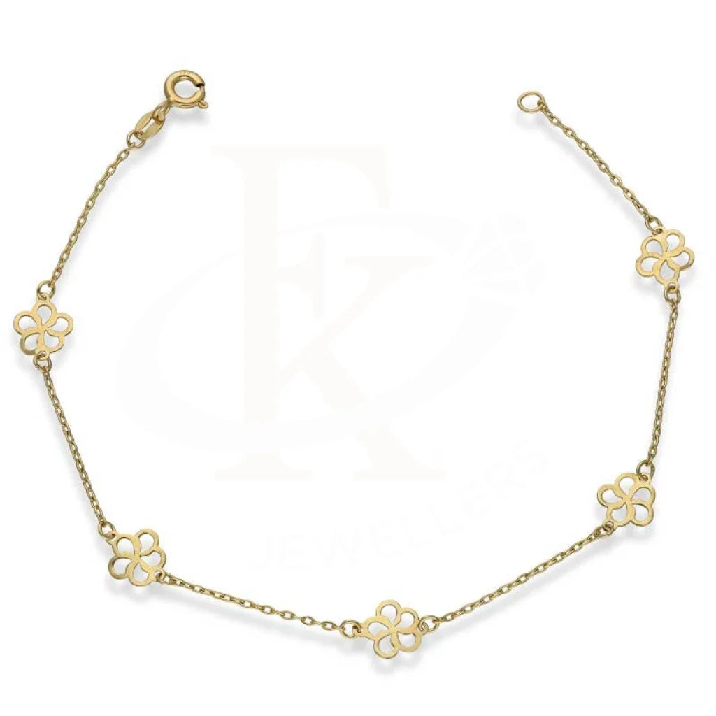 Gold Flower Shaped Bracelet 18KT - FKJBRL18K2988