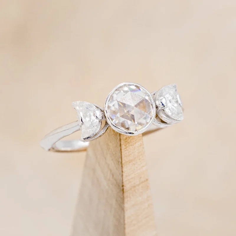 "CANDI" - TRIPLE MOON MOISSANITE ENGAGEMENT RING