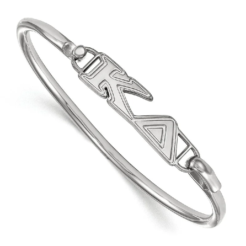 Sterling Silver Kappa Delta Small Clasp Bangle - 8 in.