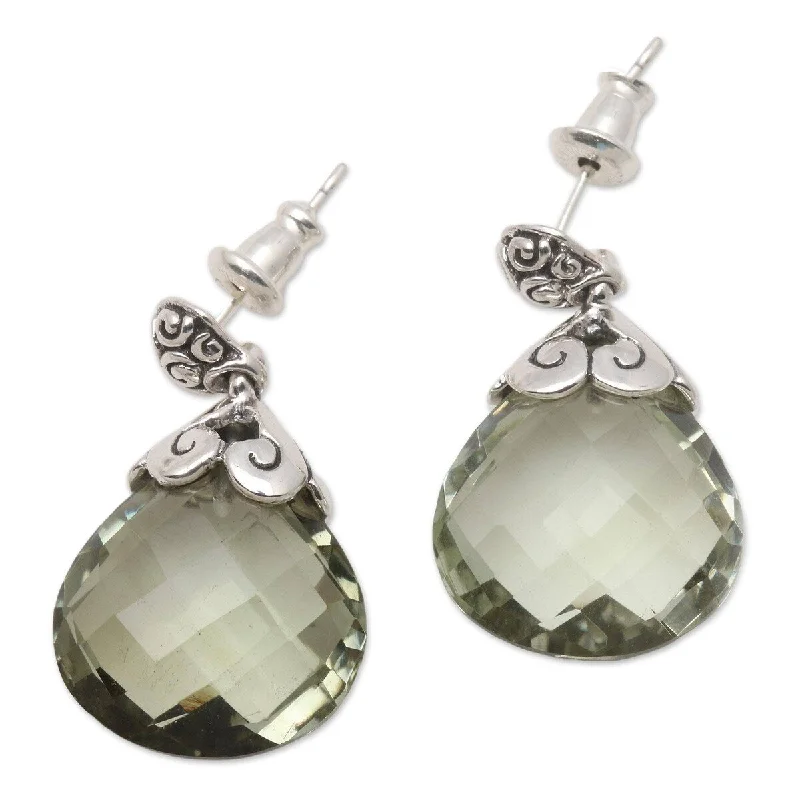 NOVICA Dazzling, Prasiolite dangle earrings - 0.8L*0.6W