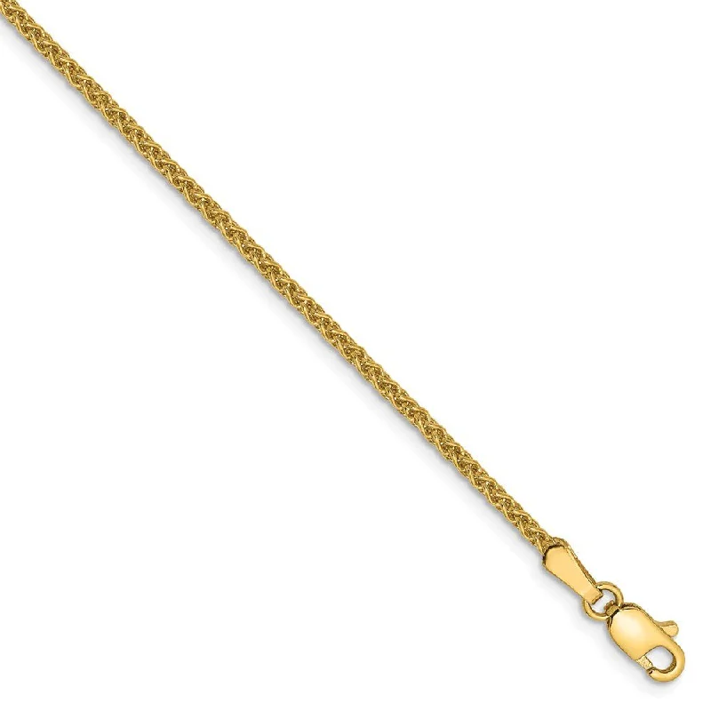 1.65mm, 14k Yellow Gold, Solid Spiga Chain Bracelet, 7 Inch