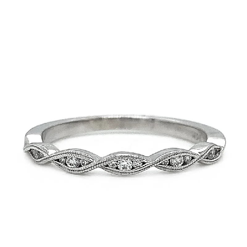 14K White Gold and Diamond Ring - "April"