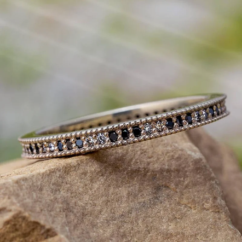 Black & White Diamond Eternity Wedding Band