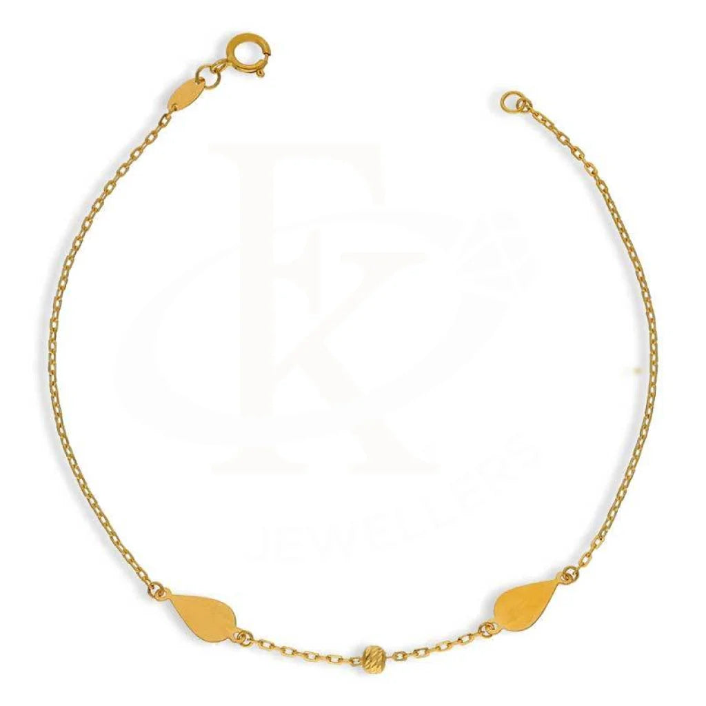 Gold Dual Pear Shaped Bracelet 21KT - FKJBRL21K2949