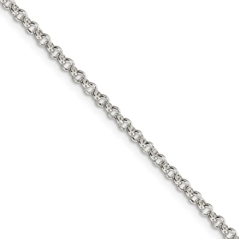 2.5mm Sterling Silver, Solid Rolo Chain Anklet or Bracelet