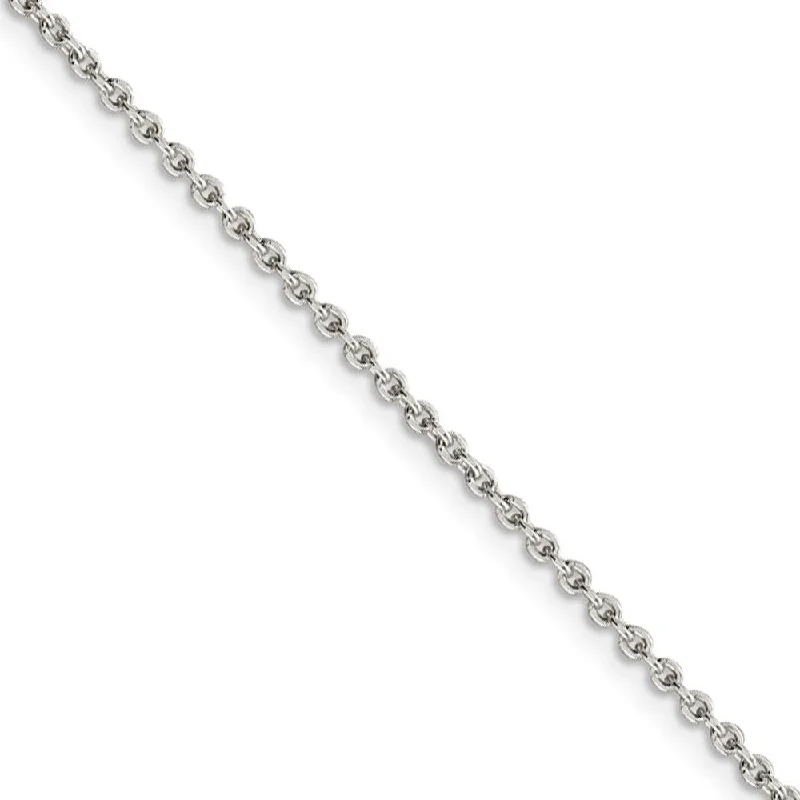 2mm Sterling Silver Classic Solid Cable Chain Bracelet