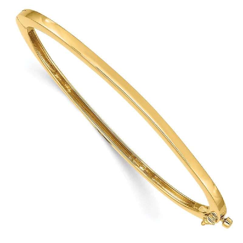 2.5mm 14k Yellow Gold Polished Solid Open Back Hinged Bangle Bracelet