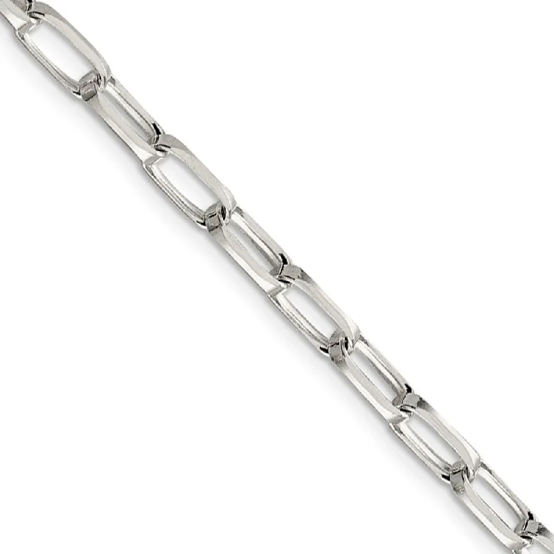 4.5mm, Sterling Silver Half Round, Solid Curb Chain Bracelet