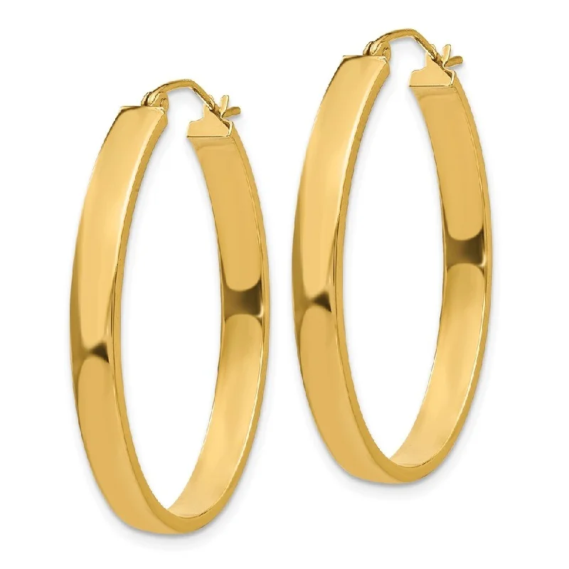 Diamond2Deal 14K Yellow Gold Lightweight Oval Hoop Earrings (L- 21 mm, W- 25 mm)