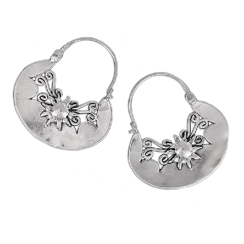 Handmade Sun Renaissance Earrings (Mexico) - Grey - 1.4*1.2