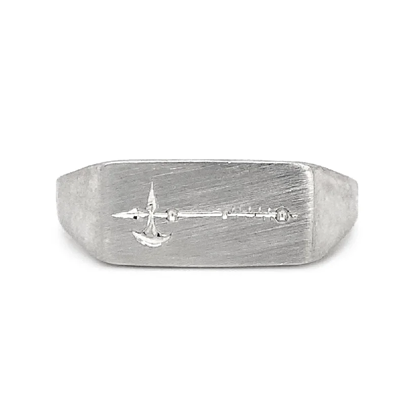 Sterling Silver Choose Your Weapon Signet Ring - "Axe"