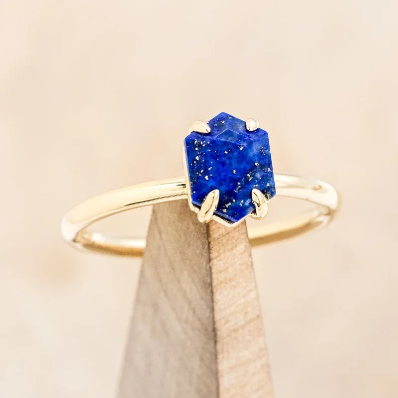 "AURUM" - LAPIS LAZULI SOLITAIRE ENGAGEMENT RING