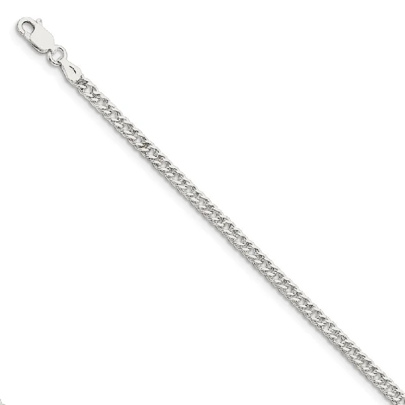 3.3mm, Sterling Silver, Solid Rambo Curb Chain Bracelet