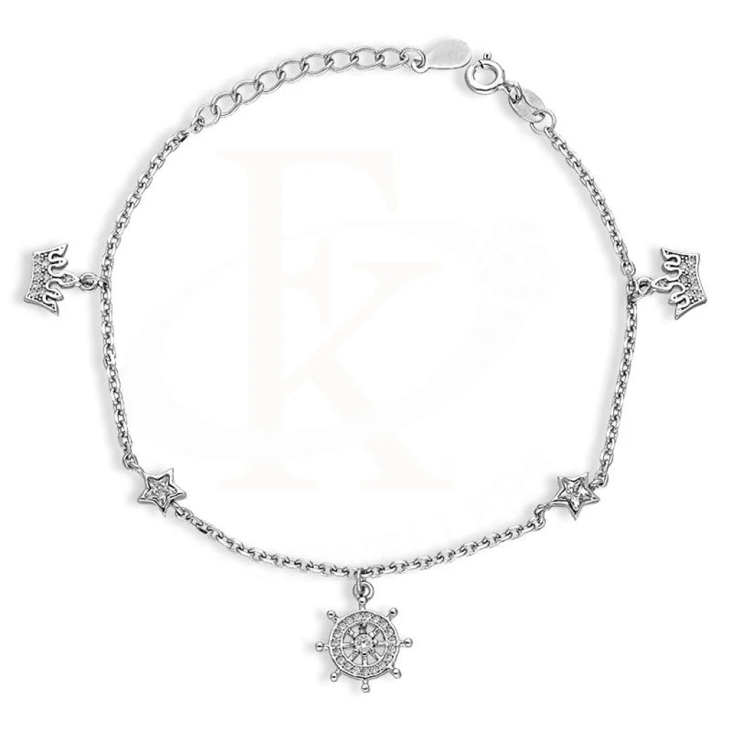 Sterling Silver 925 Hanging Charms Bracelet - FKJBRLSL2617