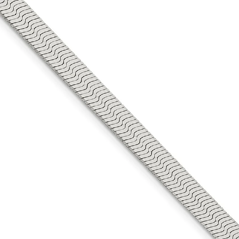 5.25mm, Sterling Silver Solid Herringbone Chain Bracelet