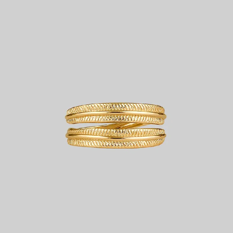 AWAKEN. Feather Wrap Gold Ring